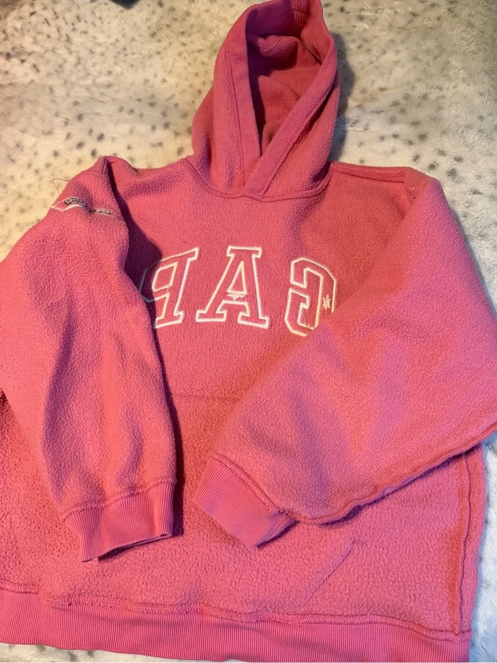 GAP Hot Pink Hooded Pullover with White Logo